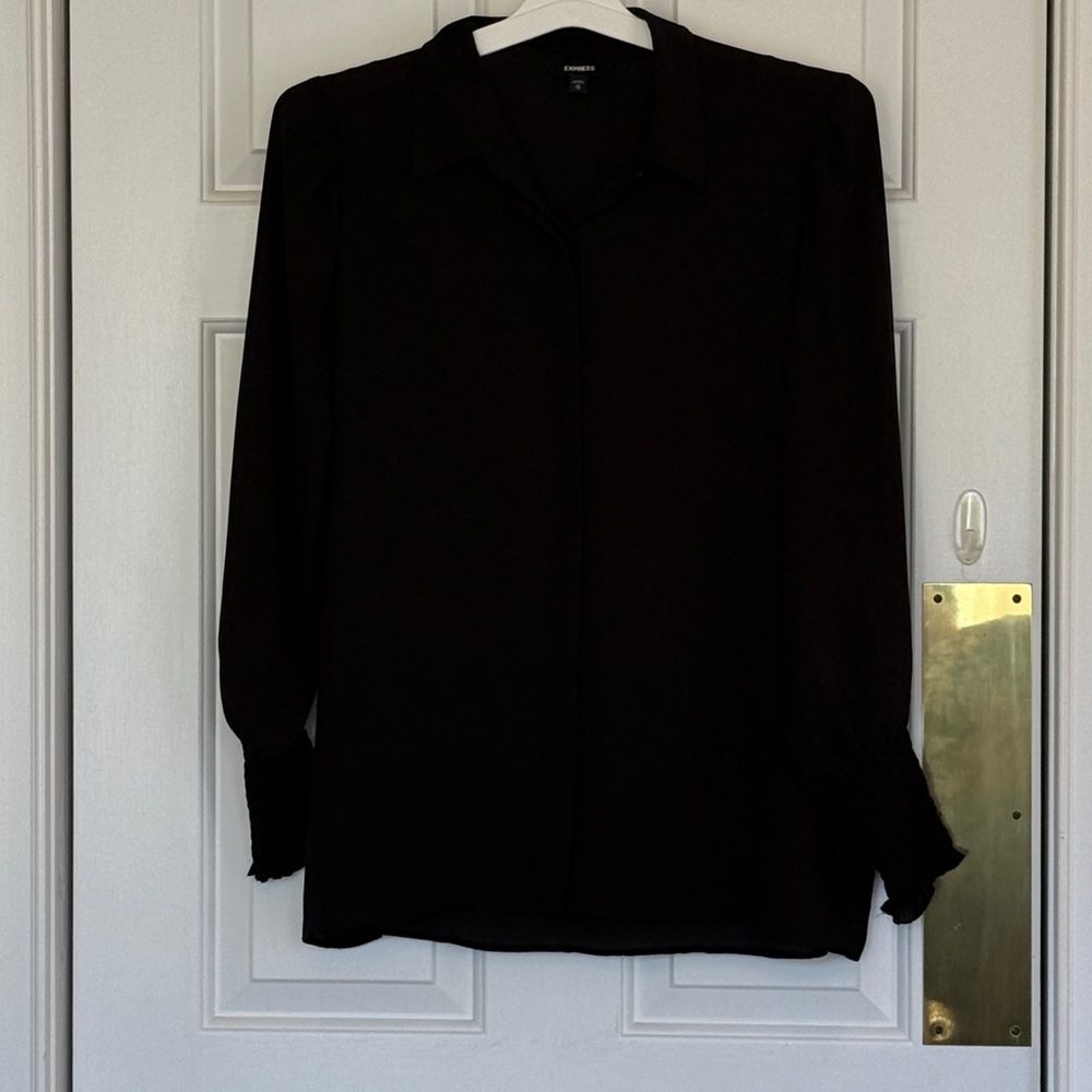 Express XL black button down blouse